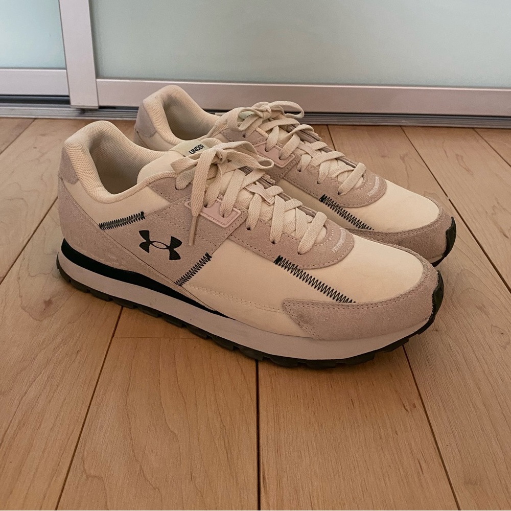 Under Armour Essential Runner Men's Sneakers White Quartz/Forest Green - 10.5 - Picture 3 of 8